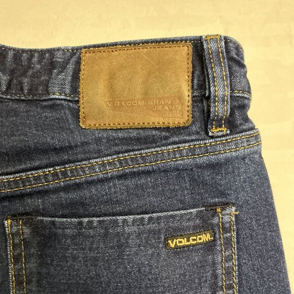 Volcom Vorta Slim Straight Jeans Men's Size 29 X 27L dark wash Denim 5 Pocket - Picture 8 of 8